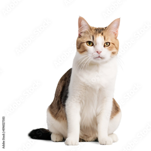 cat portrait, isolated on transparent background, PNG format