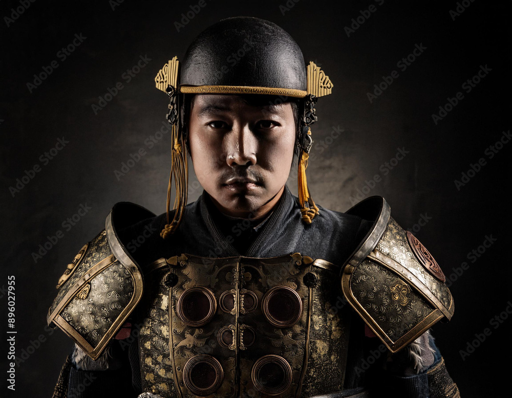 Fototapeta premium Steampunk Gentleman Portrait: Victorian Man with Goggles and Mechanical Accessories Headshot