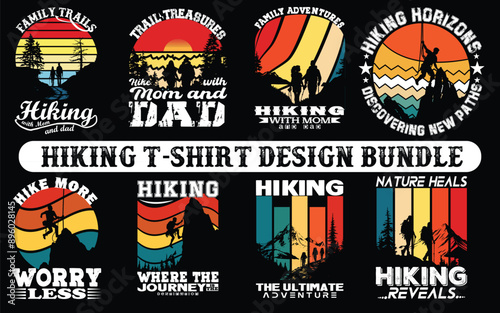 hiking-mounting t-shirt unique bender design and vector background, illustration, hiking, mountain, design, dark, moon, black, backpack, t shirt, trekking, traveler, vintage, typography