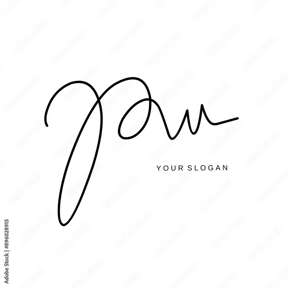 Pw Initial signature logo vector design Pw Initial signature logo vector design
