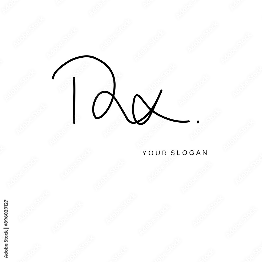 Obraz premium Rx Initial signature logo vector design