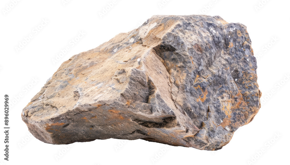 Large gray, brown, and tan rock with rough texture Large gray, brown, and tan rock with rough texture