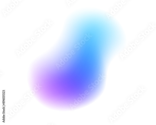 Gradient aura, grain neon blob with noise effect vector illustration.  Abstract color watercolor blur mesh shape on white background. Set of defocused soft color gradient circles for creative graphic 