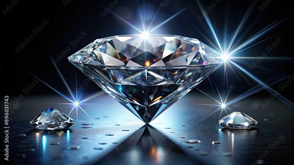 Shiny diamond and crystal on dark background, luxury, sparkling, gemstones, precious,elegant, jewelry, reflection, wealth Shiny diamond and crystal on dark background, luxury, sparkling, gemstones, precious,elegant, jewelry, reflection, wealth