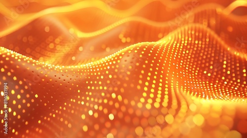 Abstract halftone background of small dots and wavy lines in orange colors