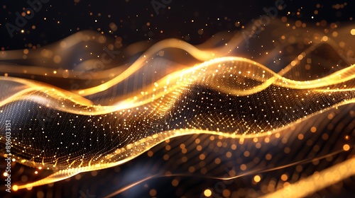 Abstract gold light threads background