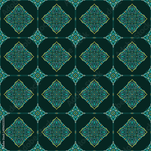 Vintage geometric seamless floral pattern, batik, geometric, tribal fabric, printed fabric, vector 