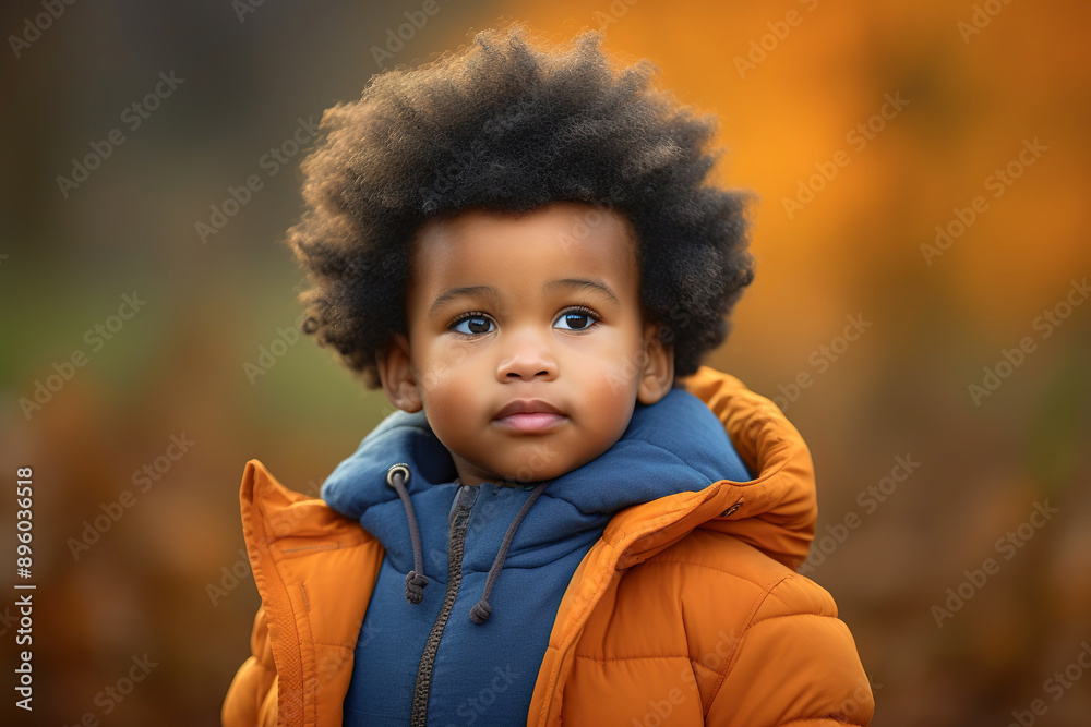 Cute portrait of black toddler boy in outdoors during autumn season Cute portrait of black toddler boy in outdoors during autumn season