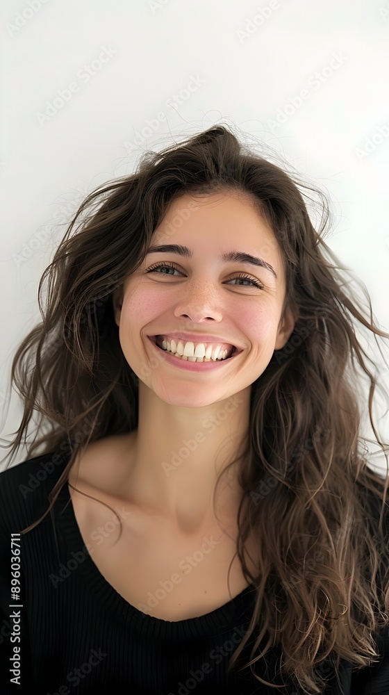 Warm and Friendly Portrait of a Cheerful Person with Radiant Expression on White Background Warm and Friendly Portrait of a Cheerful Person with Radiant Expression on White Background