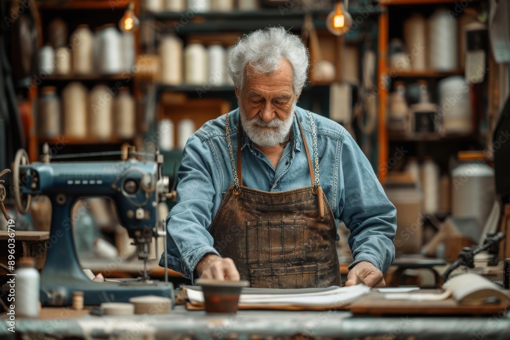 An elderly craftsman with a white beard is seen working diligently on his craft in a workshop filled with tools and materials, surrounded by a warm and cluttered atmosphere. An elderly craftsman with a white beard is seen working diligently on his craft in a workshop filled with tools and materials, surrounded by a warm and cluttered atmosphere.