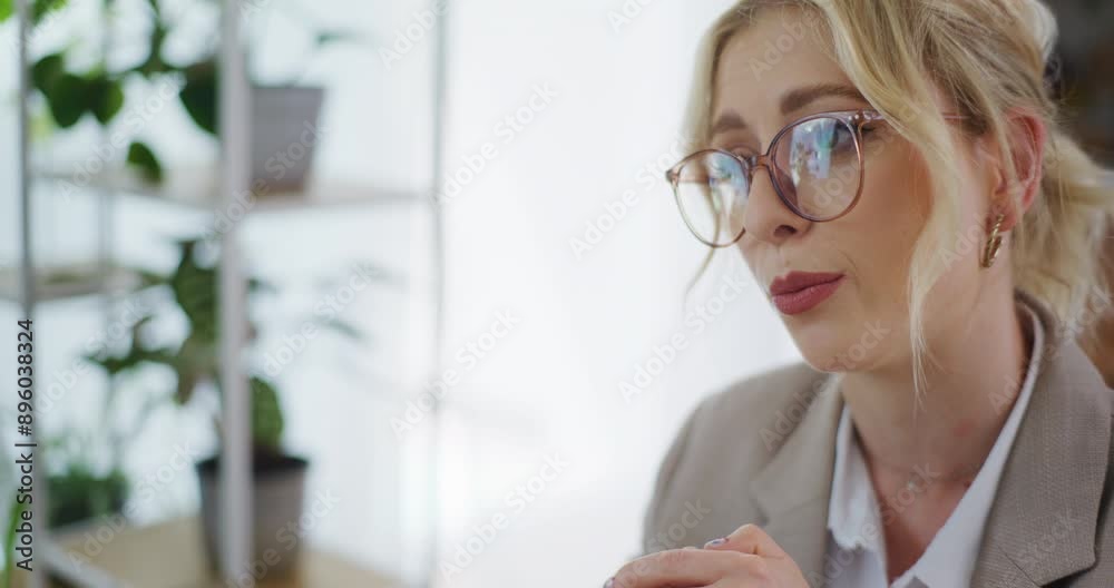 Worried Woman's Face During Business Meeting Worried Woman's Face During Business Meeting