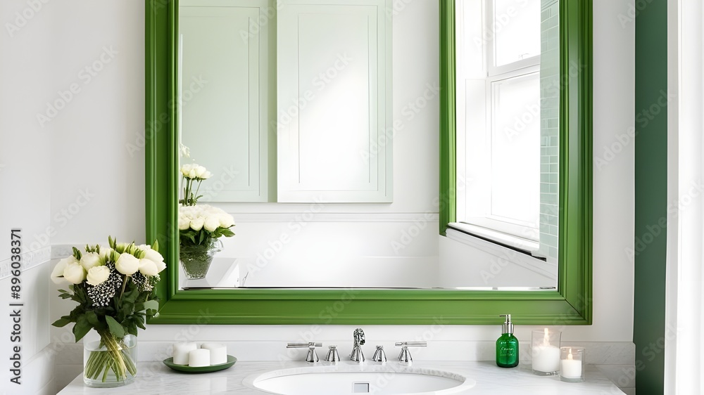 Fototapeta premium mirror in bathroom
