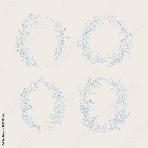 vintage ornament wedding leaf floral botanical wreath collection
