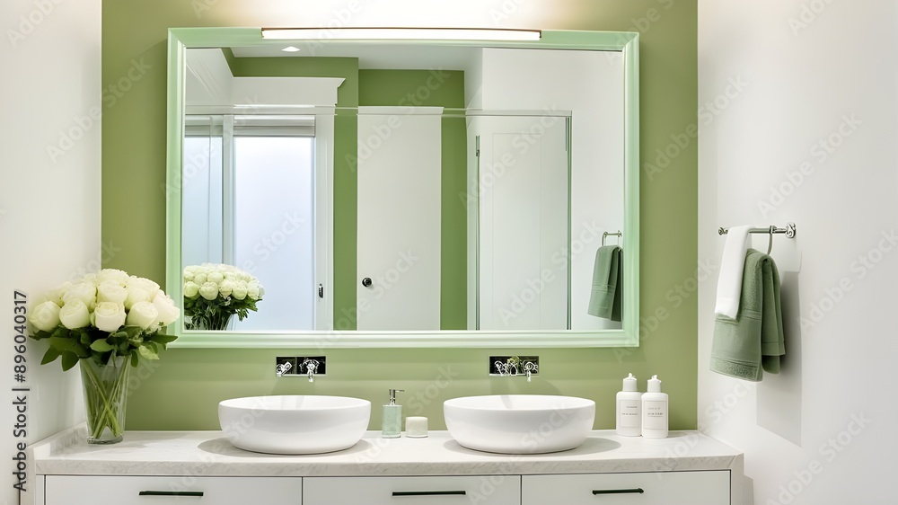 Fototapeta premium mirror in bathroom