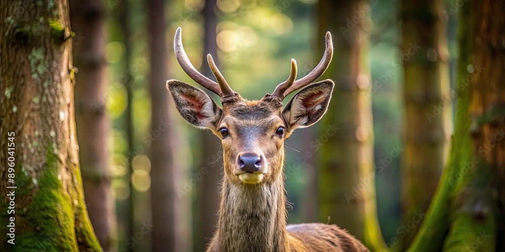 Deer in the forest looking at the camera, deer, forest, wildlife, nature, animal, mammal, portrait, peaceful, serene Deer in the forest looking at the camera, deer, forest, wildlife, nature, animal, mammal, portrait, peaceful, serene
