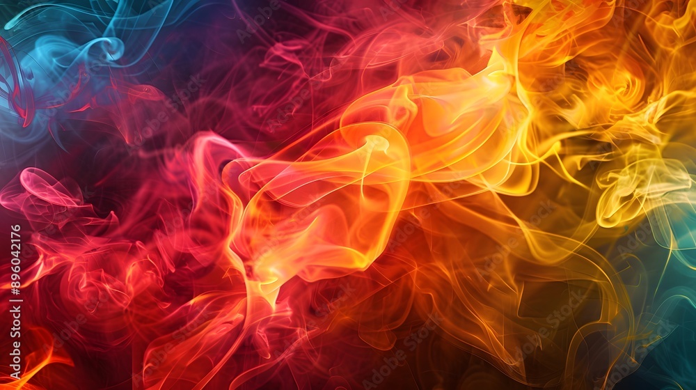 vibrant yellow and red flames blazing against a dark background vibrant yellow and red flames blazing against a dark background
