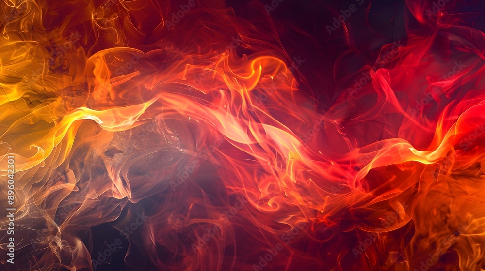 vibrant yellow and red flames blazing against a dark background vibrant yellow and red flames blazing against a dark background