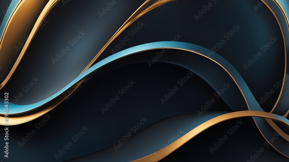 Obraz premium A black and gold wave pattern
