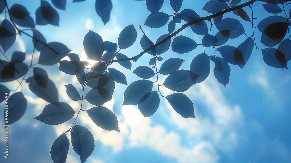 blue sky leaves background blue sky leaves background