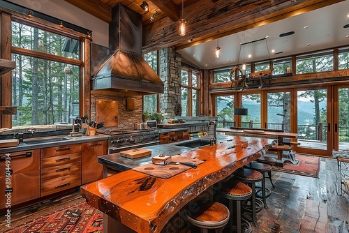 Modern Kitchen with Rustic Accents.