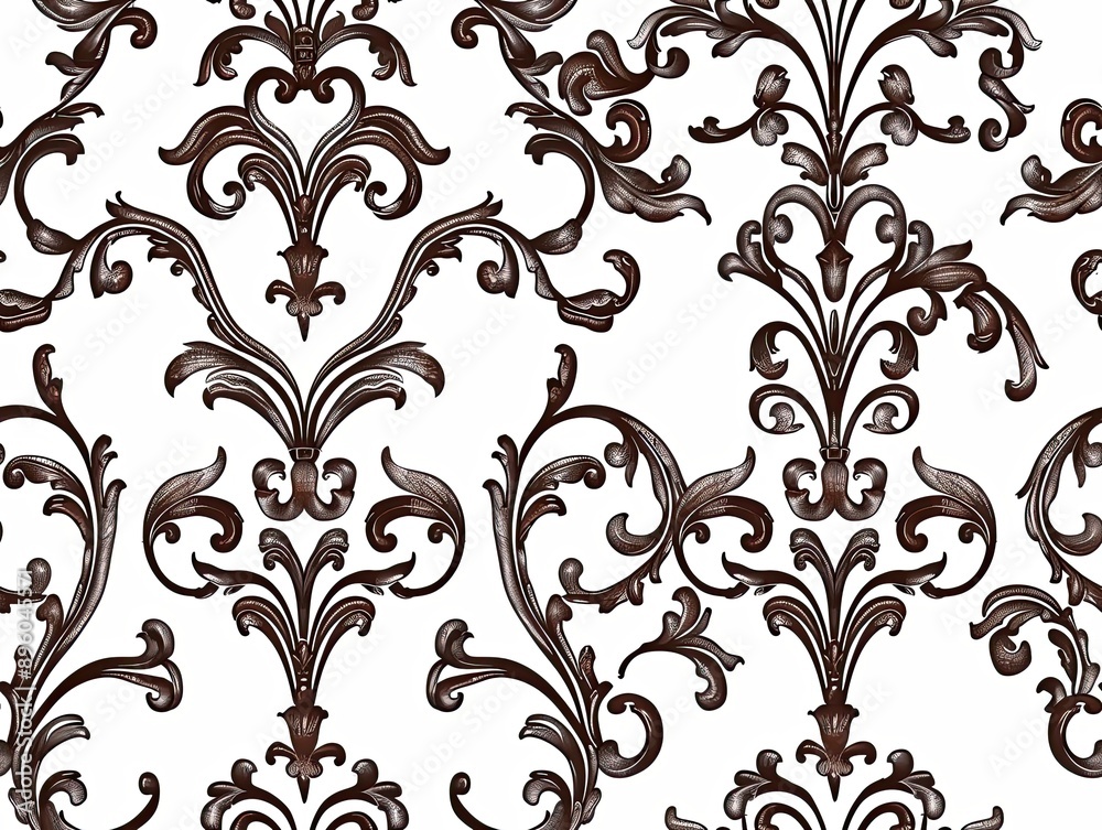 Elegant white decorative floral wallpaper with intricate details Elegant white decorative floral wallpaper with intricate details