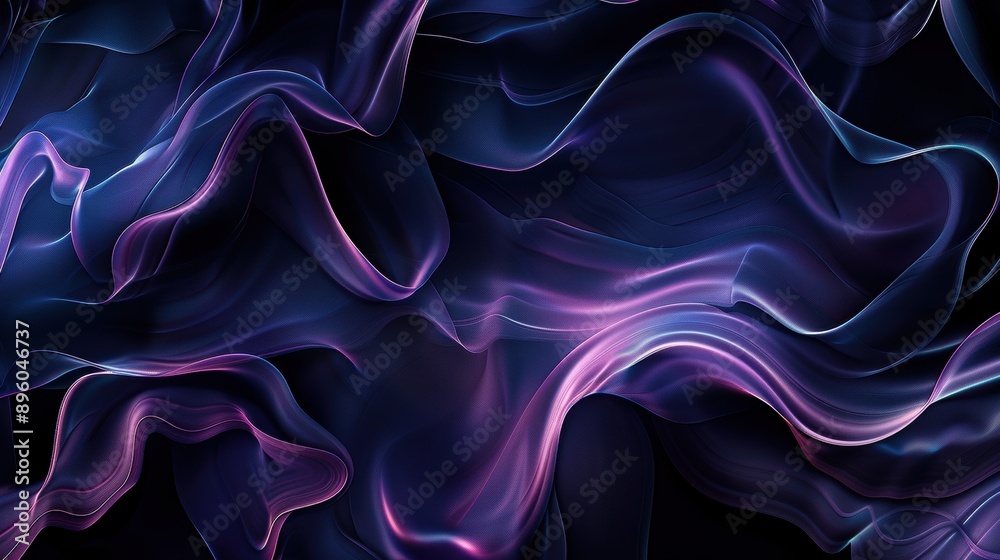 A digital artwork of abstract organic shapes, with a dark, mysterious background