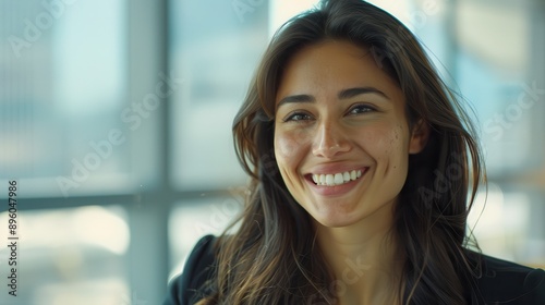 A photograph of a businesswoman smiling at a meeting, close-up Free Download A photograph of a businesswoman smiling at a meeting, close-up - GFXLoad