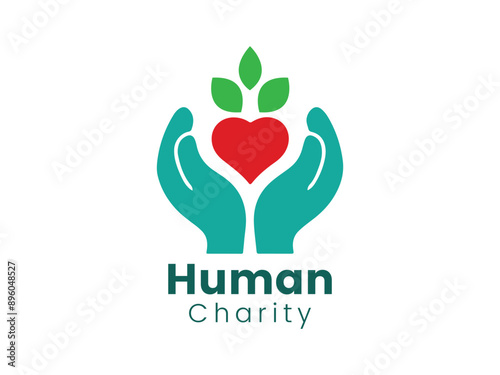 Human charity logo template design