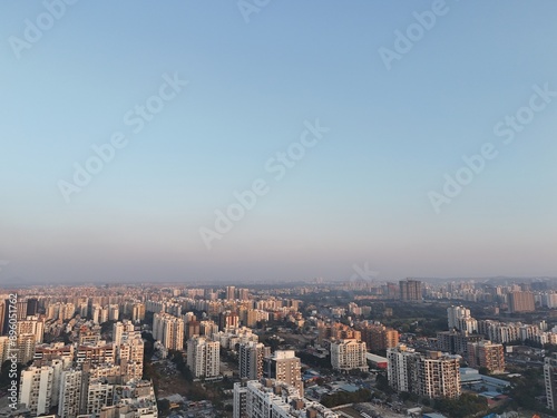 Aerial drone view of wakad pune road view