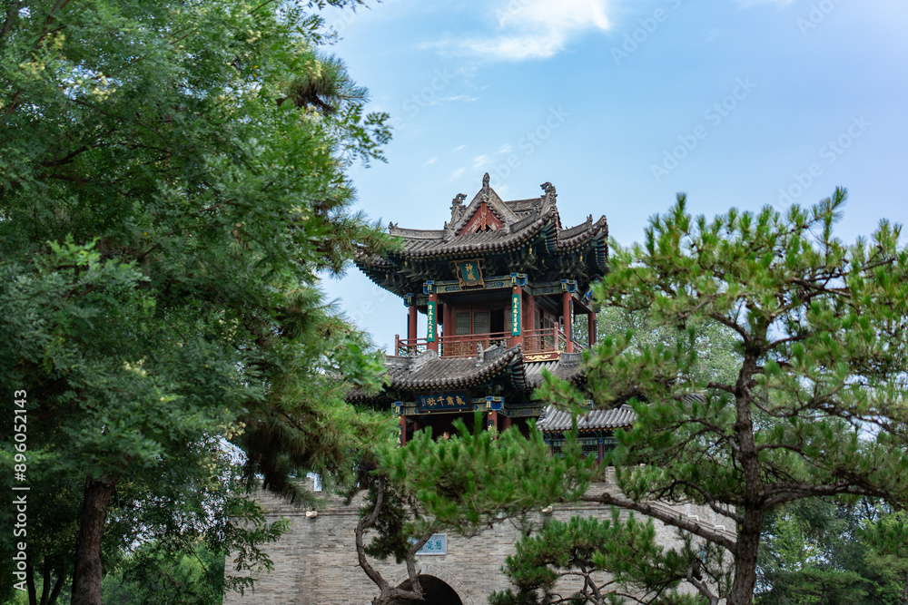 Ancient pagoda at Jinci Temple in Taiyuan, Shanxi: Exquisite eaves structure Ancient pagoda at Jinci Temple in Taiyuan, Shanxi: Exquisite eaves structure