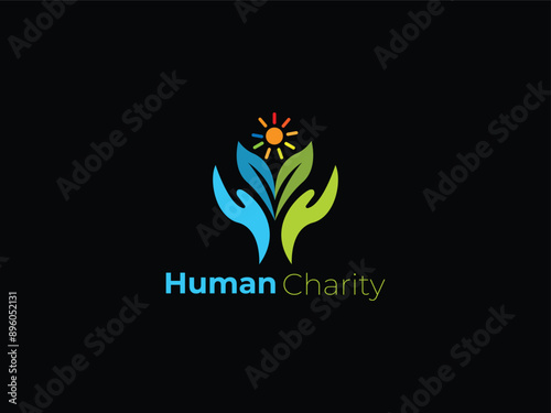 Human charity logo template design