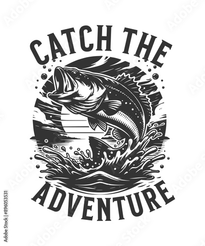 Fishing T-Shirt Design Vector Art & Illustration, Fishing tee Vector Design