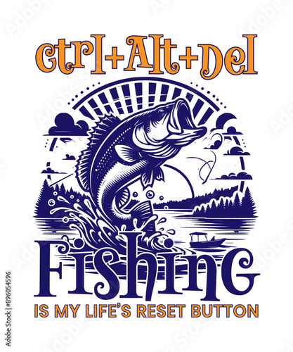 Fishing T-Shirt Design Vector Art & Illustration, Fishing tee Vector Design