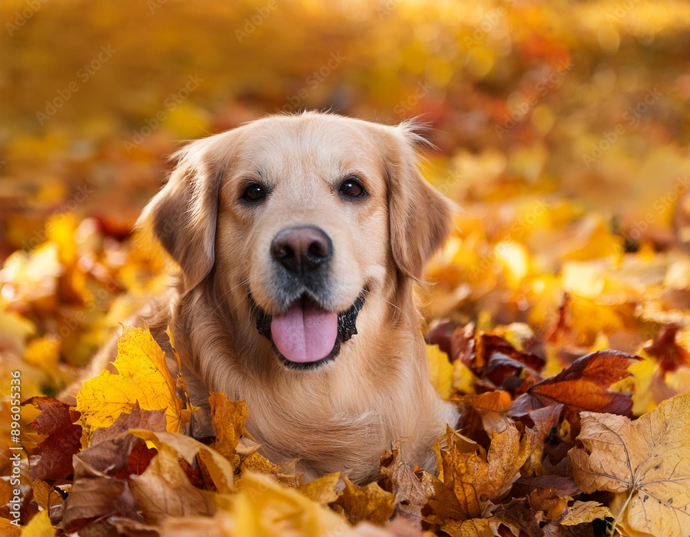 golden retriever puppy in autumn park golden retriever puppy in autumn park