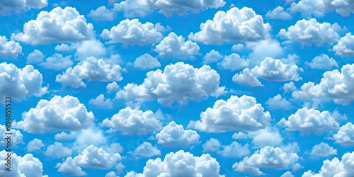 Fluffy clouds in blue sky seamless repeat pattern tile, clouds, blue sky, seamless, repeat, pattern, tile, nature, sky