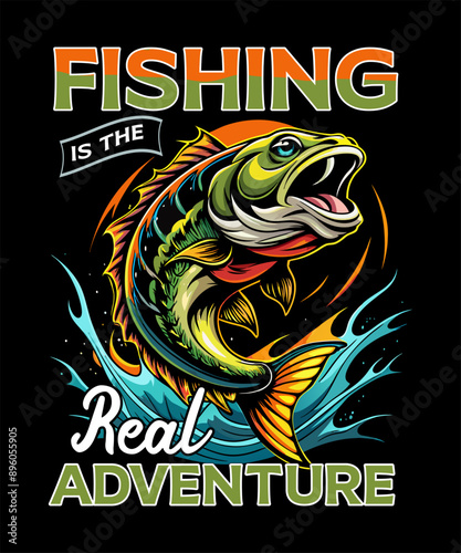 Fishing T-Shirt Design Vector Art & Illustration, Fishing tee Vector Design