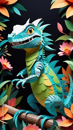 A mesmerizing paper-cut animation of the Iguana comes to life on the screen