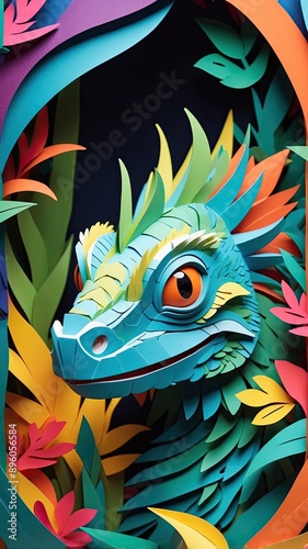 A mesmerizing paper-cut animation of the Iguana comes to life on the screen