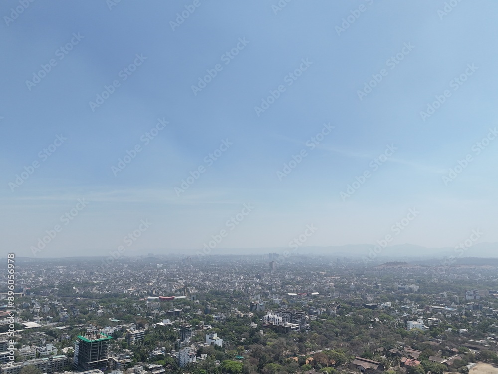 Aerial drone view of city pune sb orad, model colony, shivaji nagar Aerial drone view of city pune sb orad, model colony, shivaji nagar