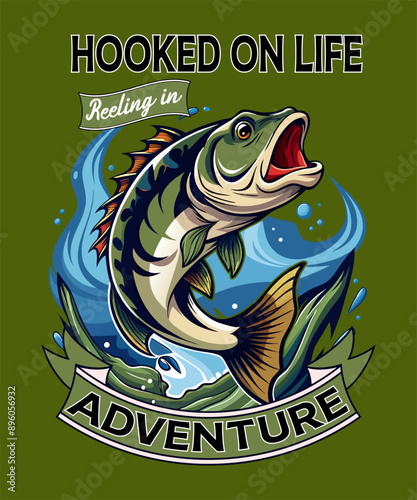 Fishing T-Shirt Design Vector Art & Illustration, Fishing tee Vector Design