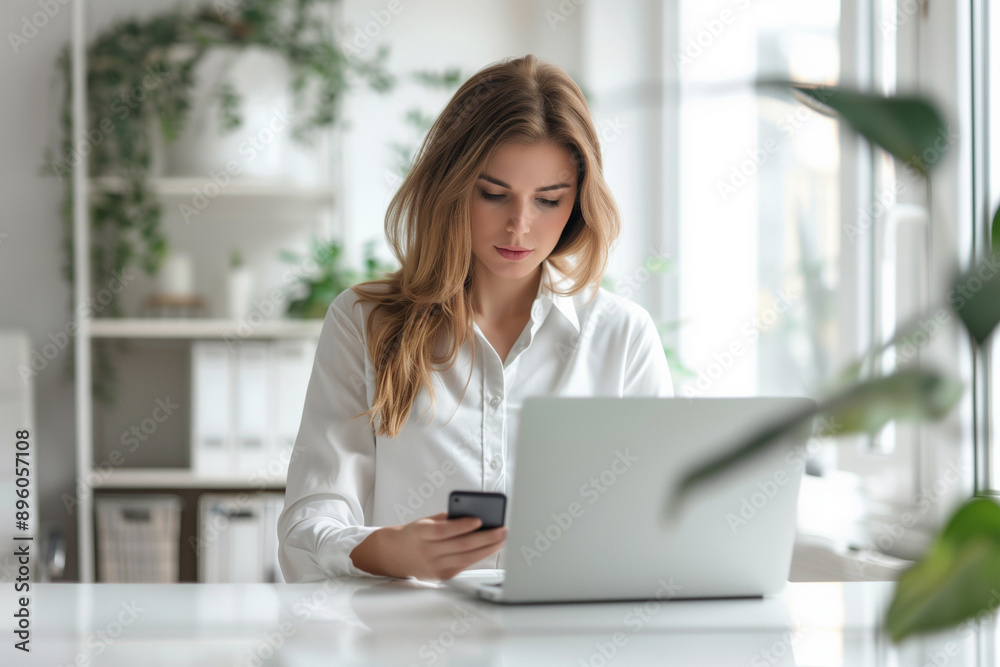 work and business environment with laptop and little tree in warm office, work from home work and business environment with laptop and little tree in warm office, work from home