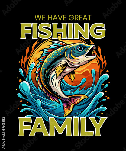 Fishing T-Shirt Design Vector Art & Illustration, Fishing tee Vector Design