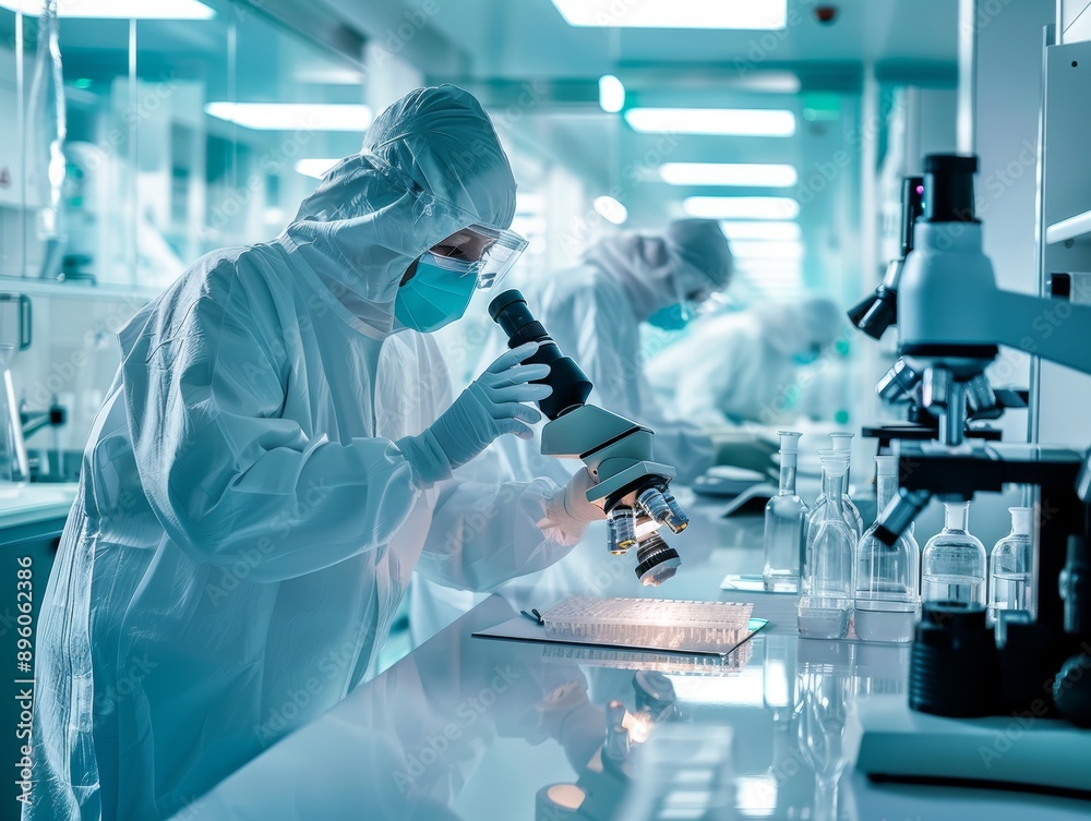 Biomedical engineers in lab conducting research and experiments, professional photography Biomedical engineers in lab conducting research and experiments, professional photography
