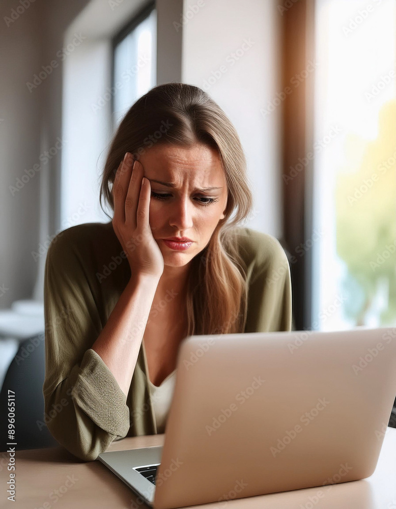 Business person in the office, having stress from digital technology Business person in the office, having stress from digital technology