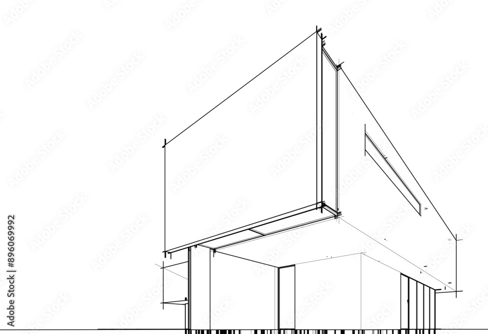 Fototapeta premium 3d rendering of a modern building