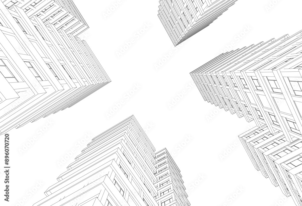 3d rendering of a modern building
