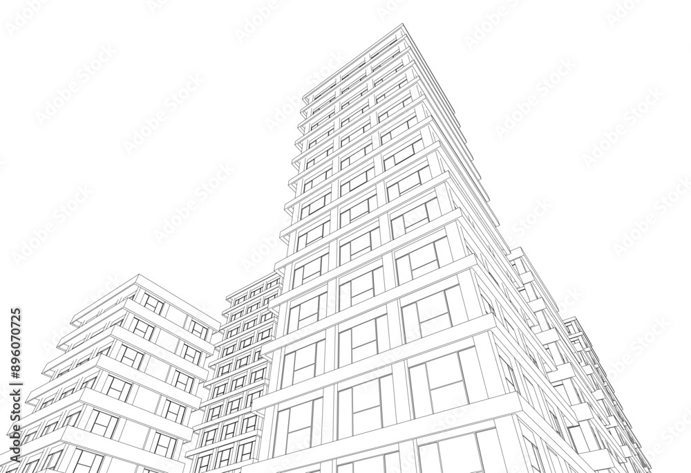 Fototapeta premium 3d rendering of a modern building