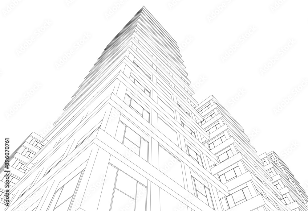 Fototapeta premium 3d rendering of a modern building