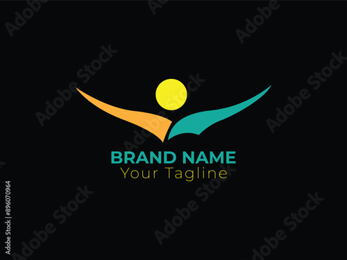 Charity logo design vector illustration