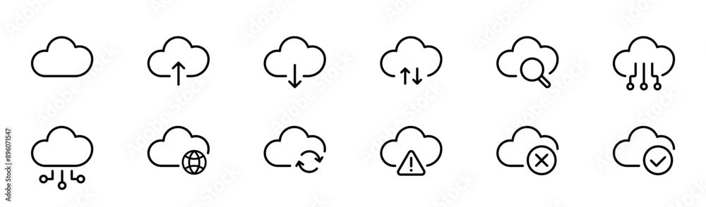 Cloud storage icon. Web network server symbol. Cloud technology storage icons set. Vector Cloud storage icon. Web network server symbol. Cloud technology storage icons set. Vector